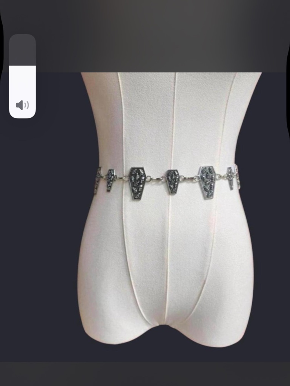 Vintage-Inspired Silver Coffin Link Waist Chain Belt